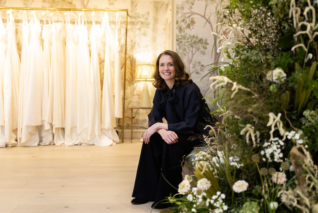 Emma Victoria Payne in her bridal boutique