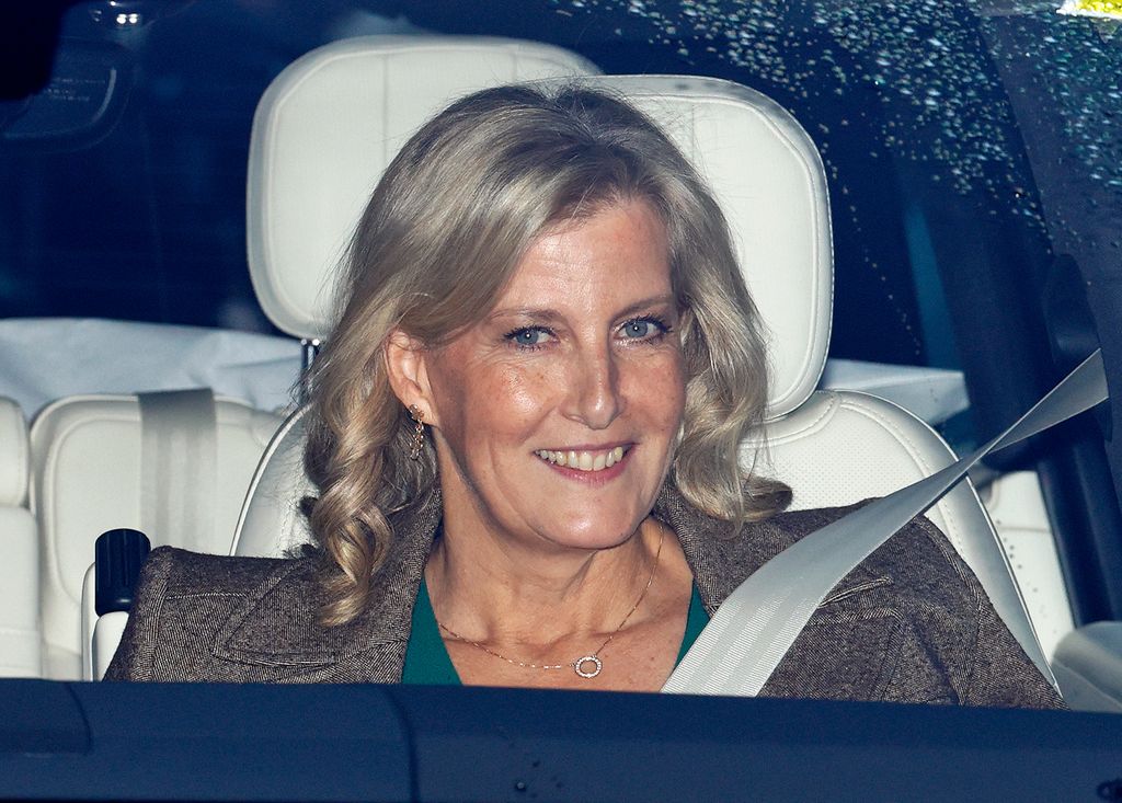 Sophie, Duchess of Edinburgh in car smiling