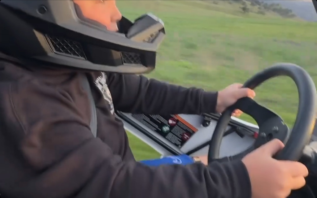 Pink and Carey Hart's son Jameson captured driving a 4x4 ATV in a video by the latter shared on Instagram