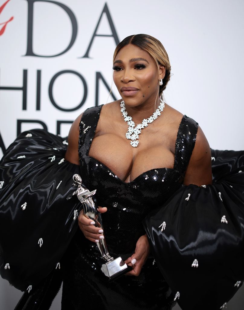 Serena Williams in dress with corset top