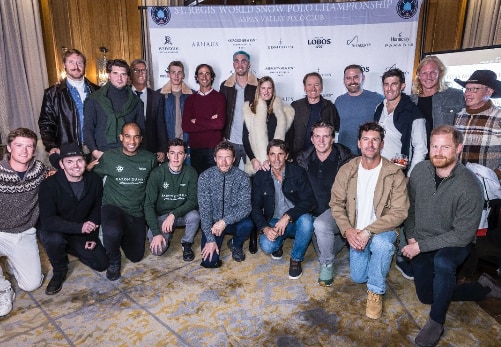 Prince Harry (bottom right) at the St. Regis World Snow Polo Championship