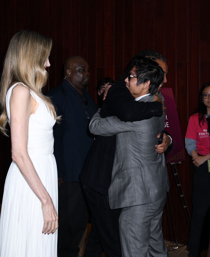 Angelina and Akala at the 62nd New York Film Festival 'Maria' Premiere at Alice Tully Hall at Lincoln Center in New York, where the rapper is seen hugging Pax