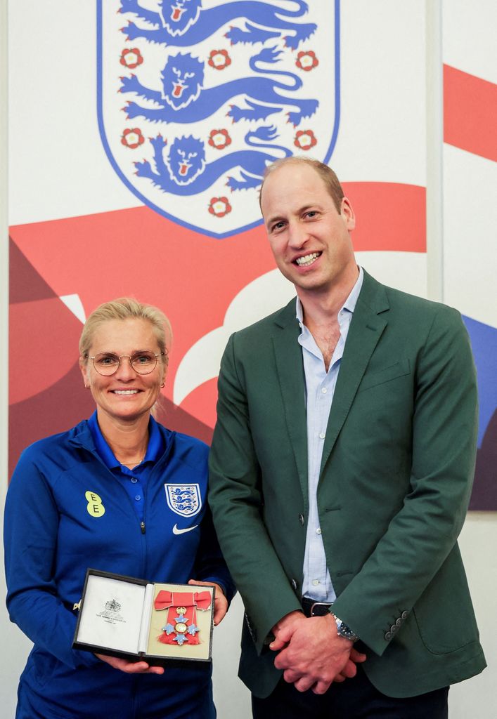 William presented England coach Sarina Wiegman with her CBE