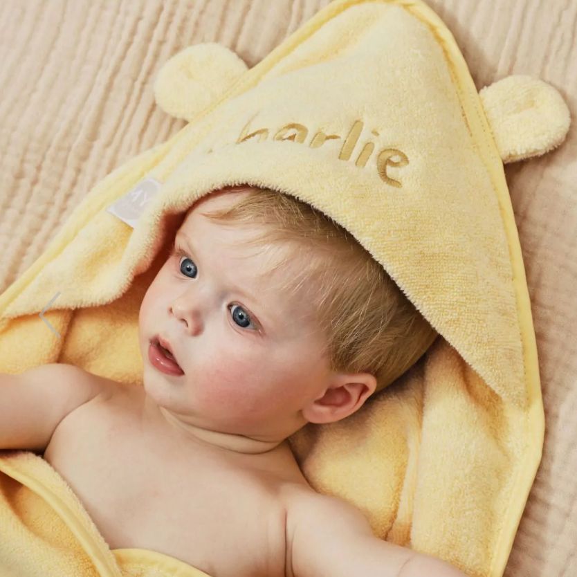Personalised Sunshine Yellow Hooded Towel