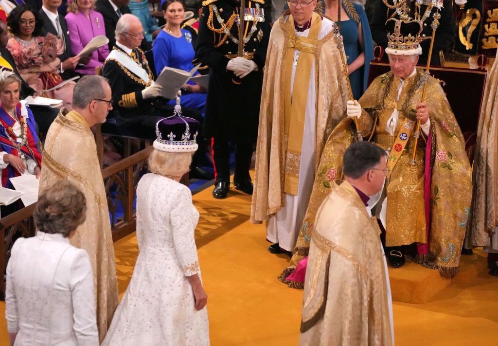 King Charles and Queen Camilla exchange comforting looks