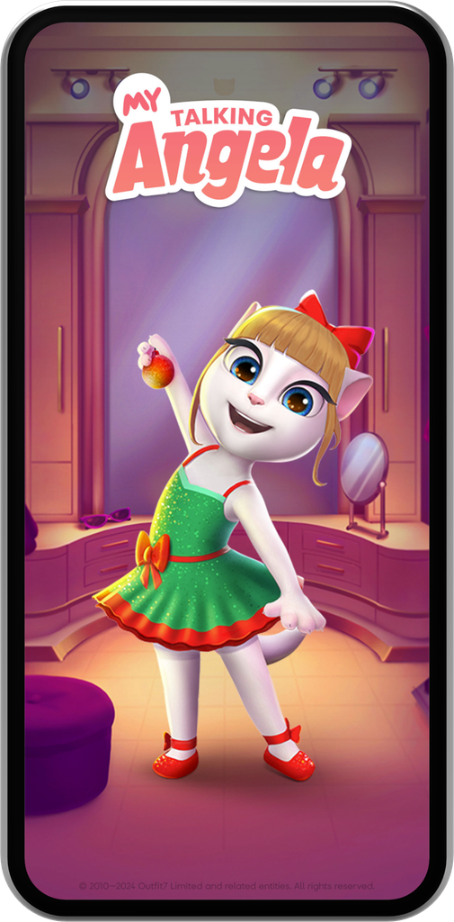 My Talking Angela wearing Winter Holidays 2016 outfit