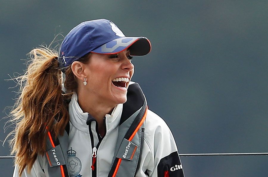 kate middleton laughing sailing