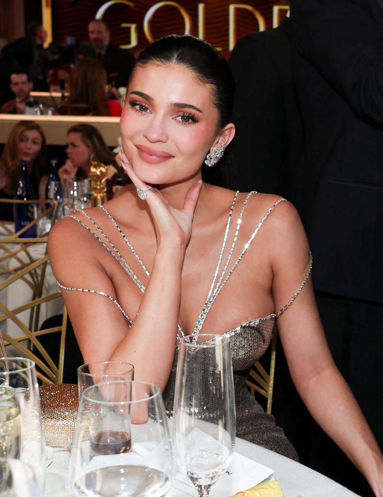 Kylie Jenner wearing a large diamond ring at the 83rd Annual Golden Globes 