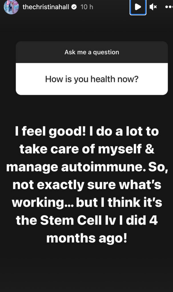 Christina Hall opened up about her health