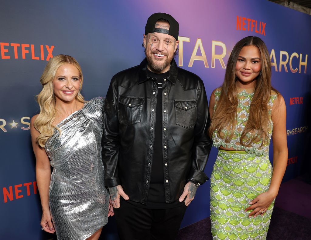 Sarah with her fellow Star Search judges Jelly Roll and Chrissy Teigen 