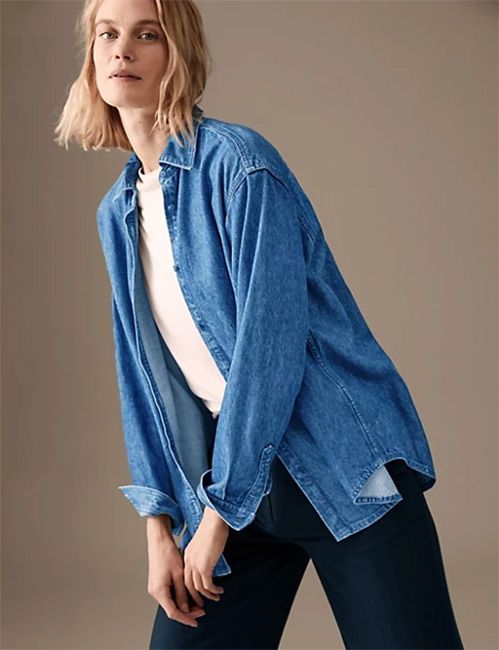 14 best denim shirts for women 2023: From M&S to H&M, Toteme & more ...