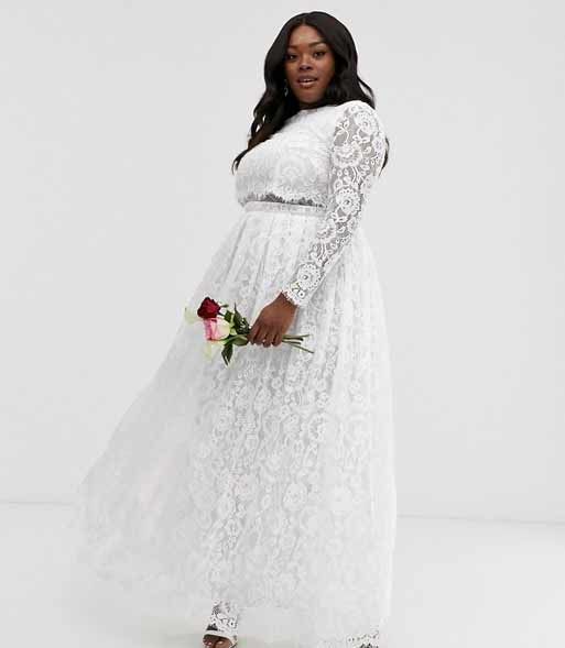 ASOS curve crop top wedding dress