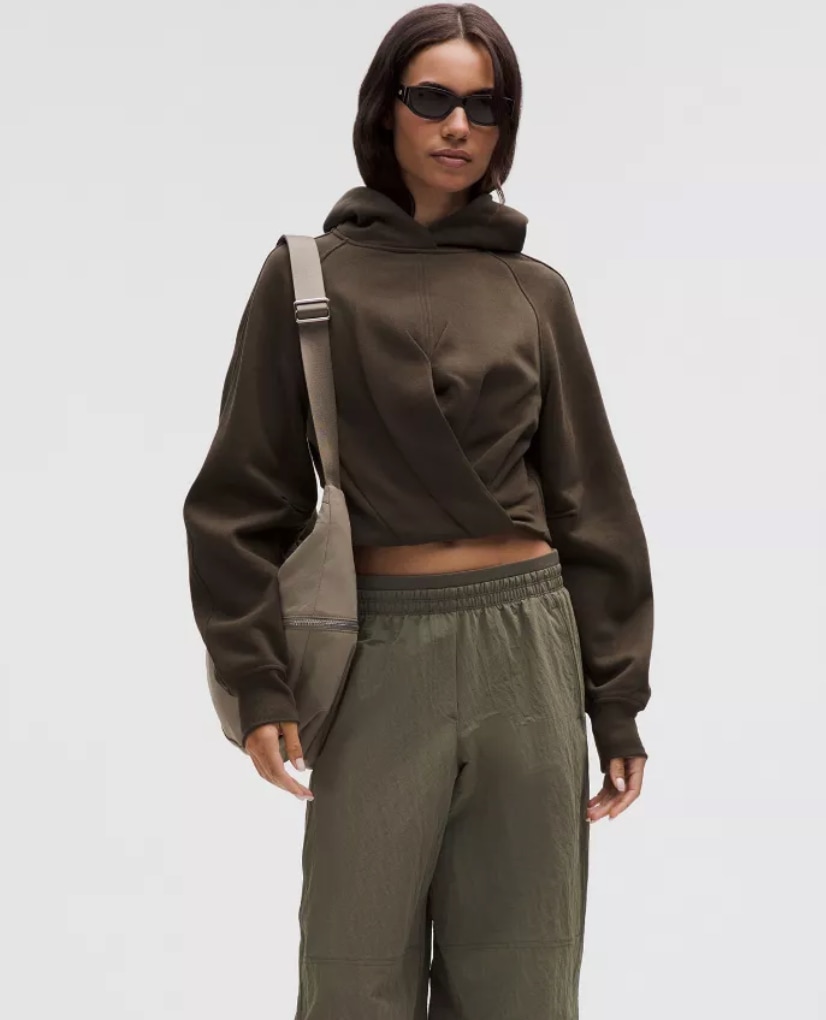 Scuba Cropped Wrap Pullover Hoodie