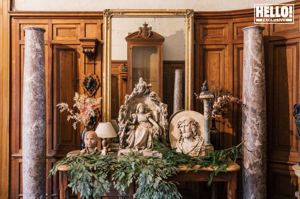  Catherine Roger's mantlepiece at Chateau Marcellus near Bordeaux