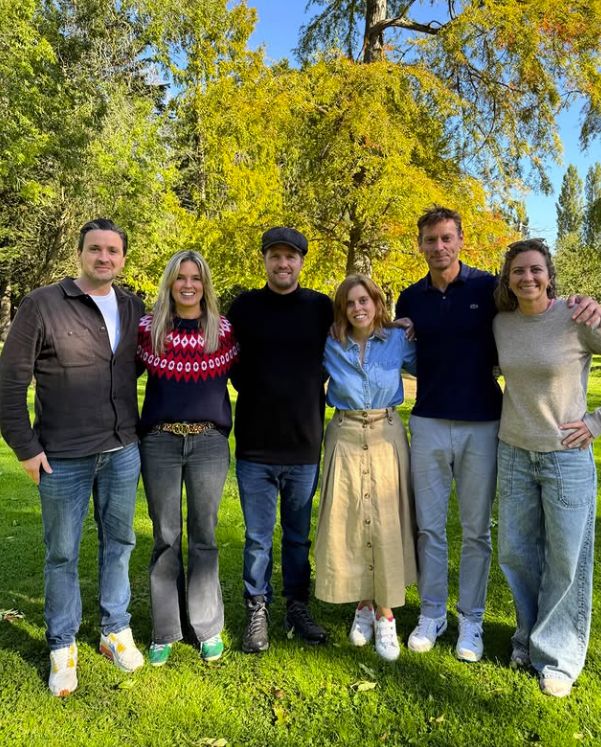 Princess Beatrice with Holly Branson and a group of people