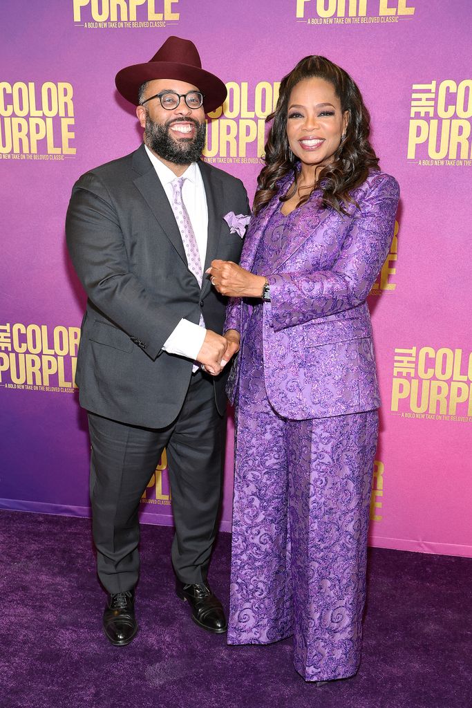 Oprah Winfrey on purple carpet 