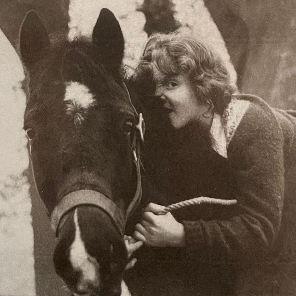 Sarah Ferguson as a child with a horse