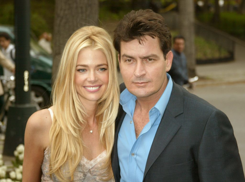 Denise Richards and Charlie Sheen during 2003-2004 CBS Upfront - After Party at Tavern on the Green in New York City, New York, United States
