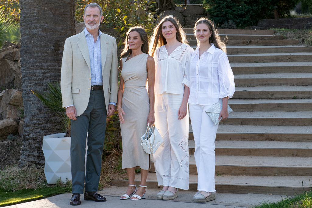 The Spanish royal family in white