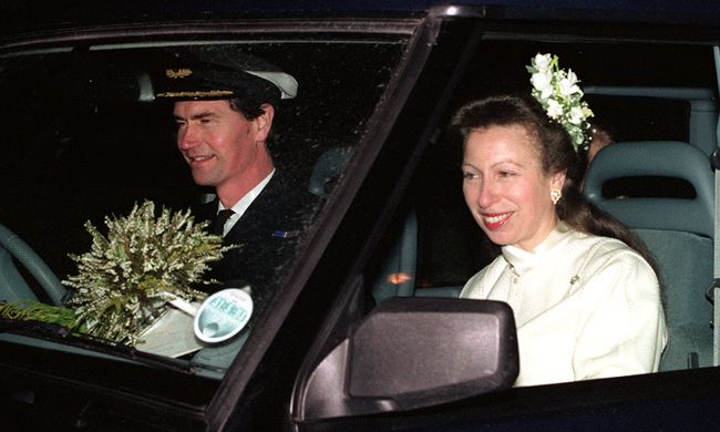 Vice Admiral Sir Tim Laurence and Princess Anne after their 1992 wedding