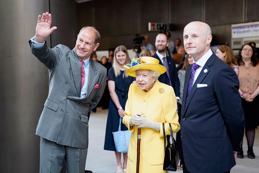 prince edward waving elizabeth line the queen