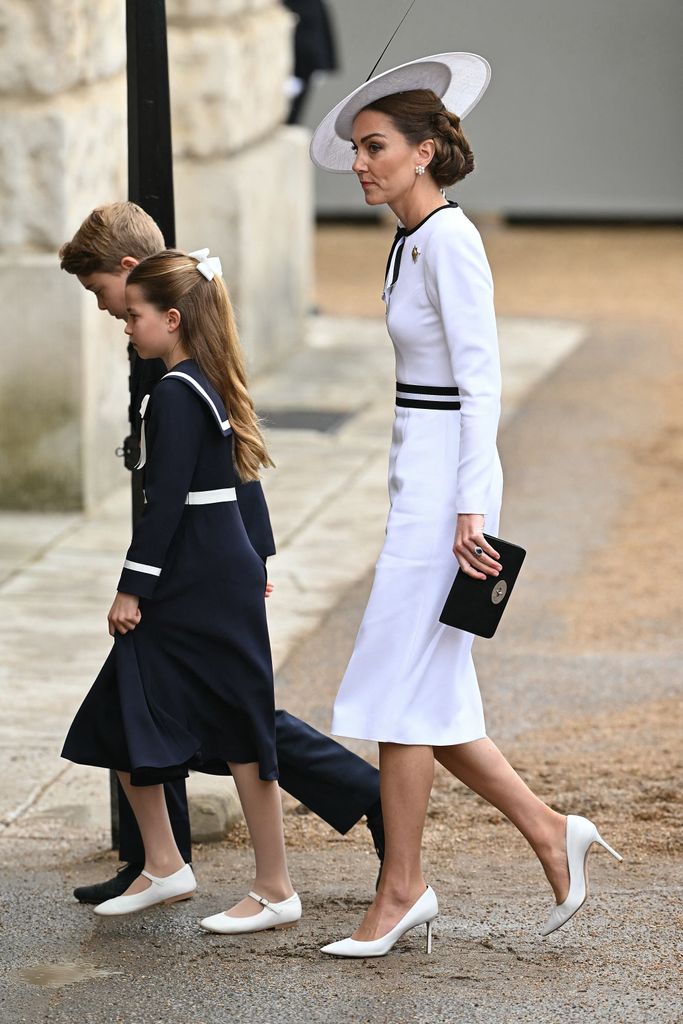The Princess of Wales carried her Mulberry clutch at Trooping the Colour 2024, as she arrived with Princess Charlotte and Prince George