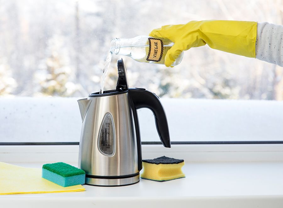 White vinegar is effective at descaling kettles