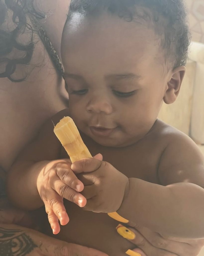 Rihanna also shared adorable close-us of her kids