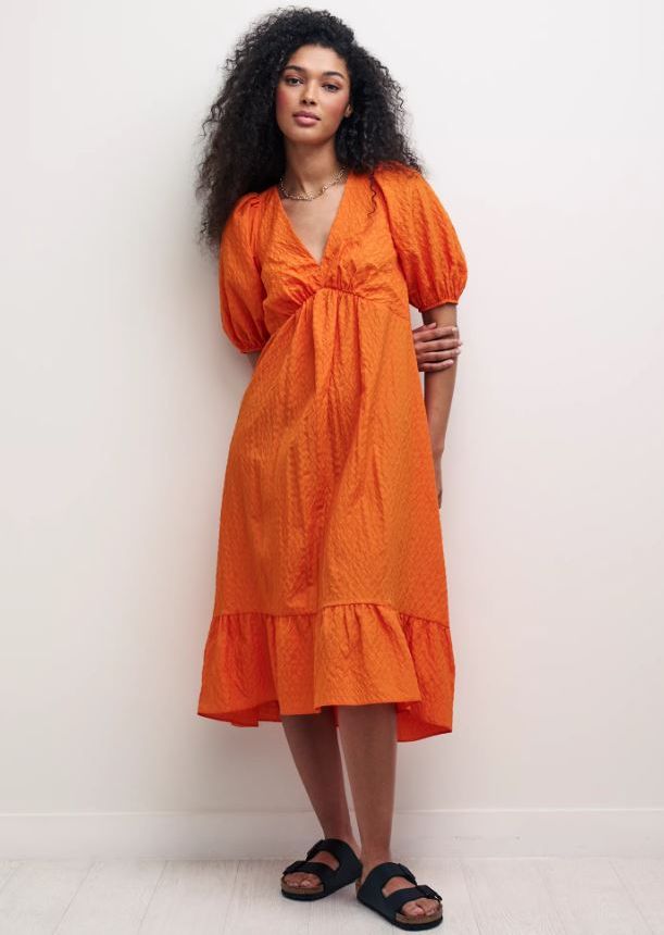 m and s orange dress 