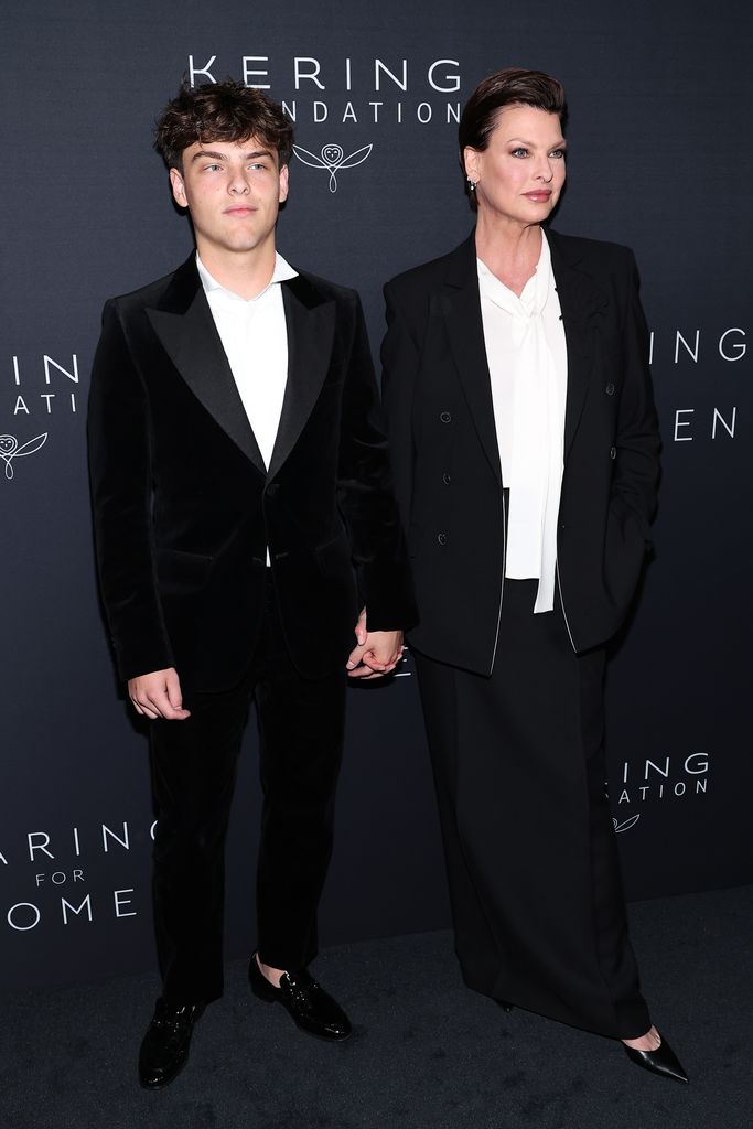 Augustin James Evangelista and Linda Evangelista attend the Kering Foundation Second Annual Caring For Women Dinner at The Pool on September 12, 2023 in New York City