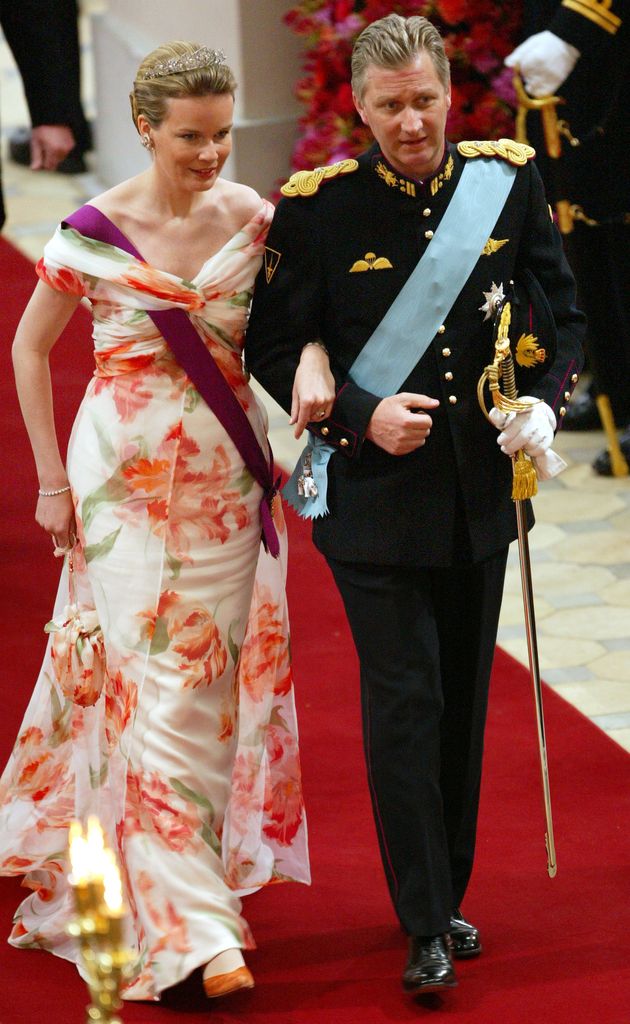 Queen Mathilde and King Philippe at a wedding