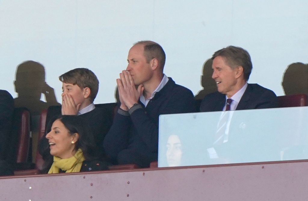 Prince George and Prince William react at Aston Villa v Nottingham Forest
