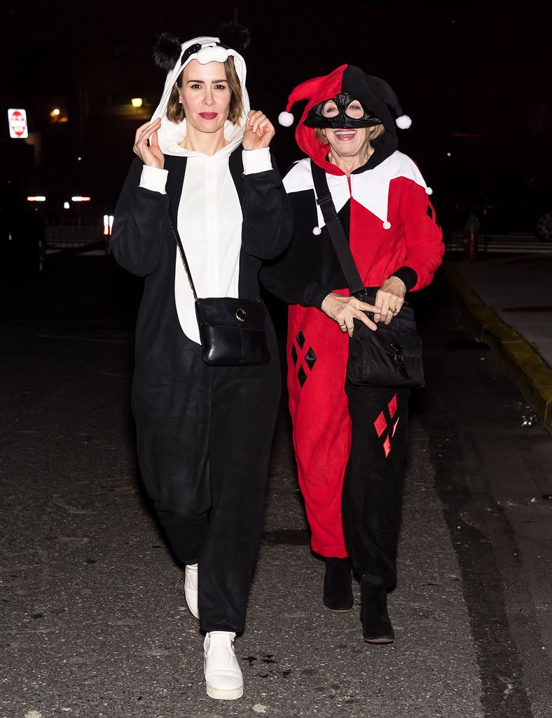 Sarah Paulson and Holland Taylor are seen arriving at Halloween party 'Shyamaween' in 2017
