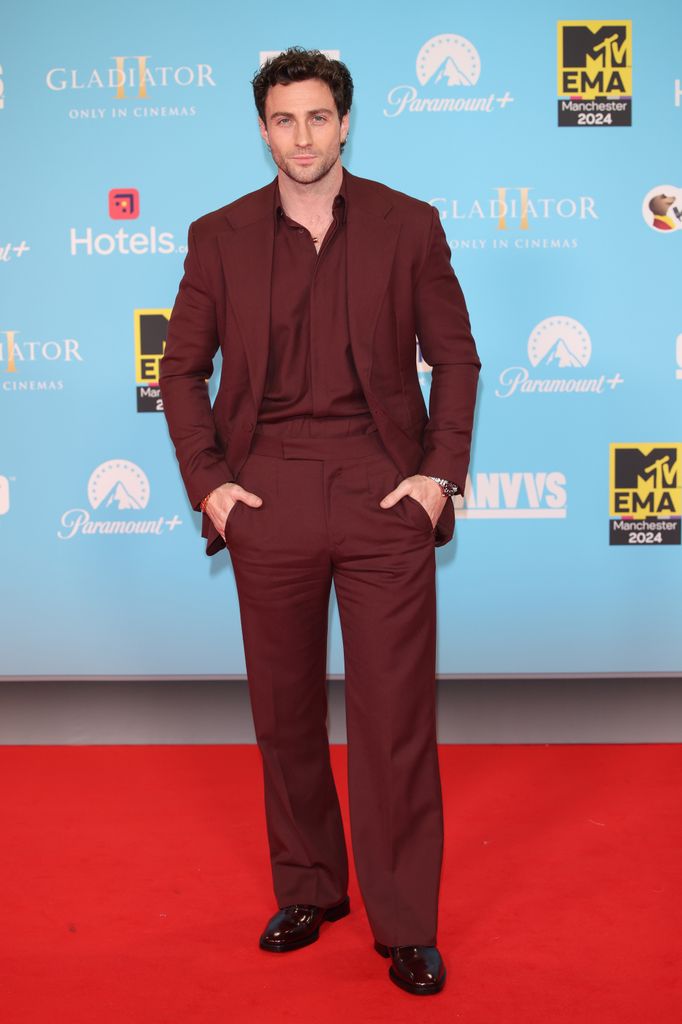 Aaron Taylor-Johnson attends the MTV Europe Music Awards 2024 held at Co-op Live on November 10, 2024 in Manchester, England