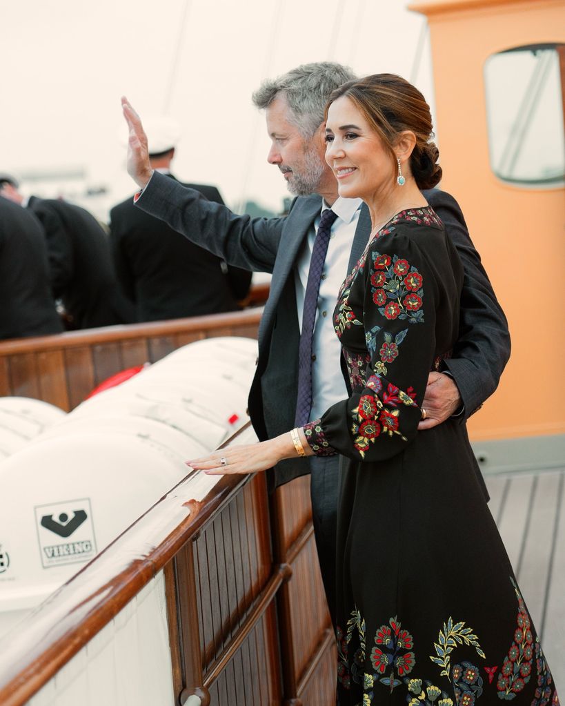 King Frederik and Queen Mary host reception on board royal ship