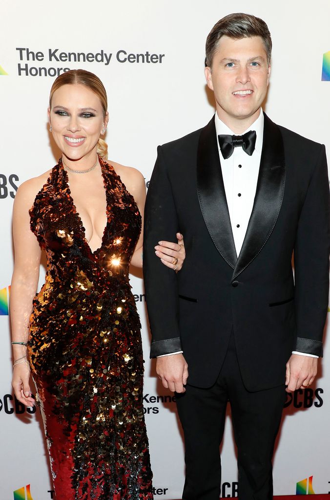 Scarlett Johansson and  Colin Jost attend the 44th Kennedy Center Honors at The Kennedy Center on December 05, 2021 in Washington, DC