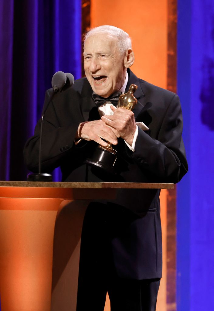 Mel Brooks accepts an honorary Oscar onstage during the Academy Of Motion Picture Arts & Sciences' 14th Annual Governors Awards at The Ray Dolby Ballroom on January 09, 2024 in Hollywood, California.