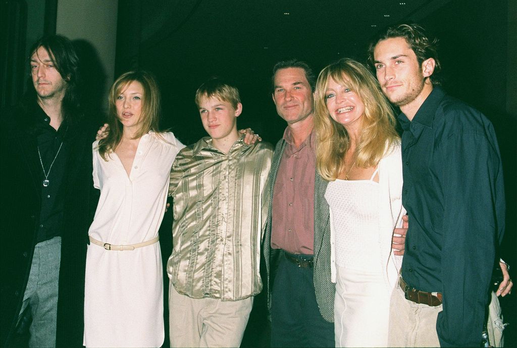 Goldie Hawn and family attend the 60th Annual Golden Apple Awards December 10, 2000 in Beverly Hills, CA. From left to right: Chris Robinson (Kate's boyfriend), Kate Hudson, Wyatt, Kurt Russell, Goldie Hawn and Oliver Hudson. Hudson will reportedly marry Chris Robinson at the stroke of midnight on December 31, 2000. Hudson, who starred in "Almost Famous" is 21 and Robinson is 34. "We instantly fell in love without really knowing each other," she said of Robinson
