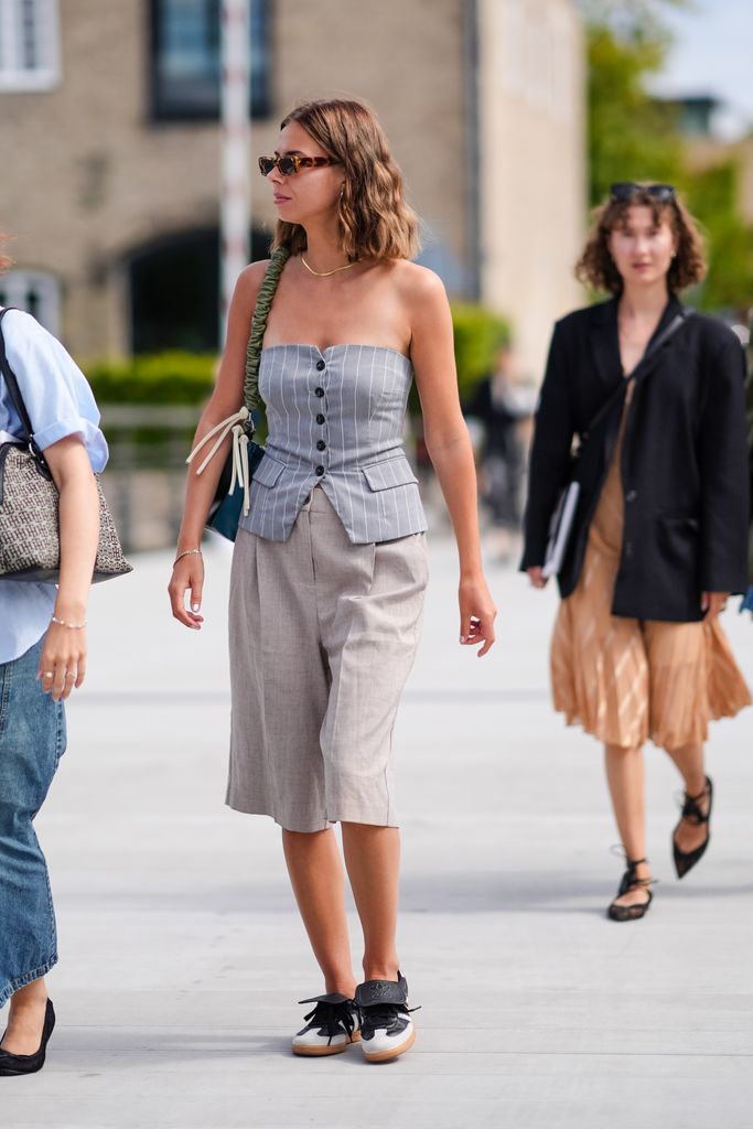 Layering with mix-and-match separates was common on the streets of Copenhagen's Fashion Week