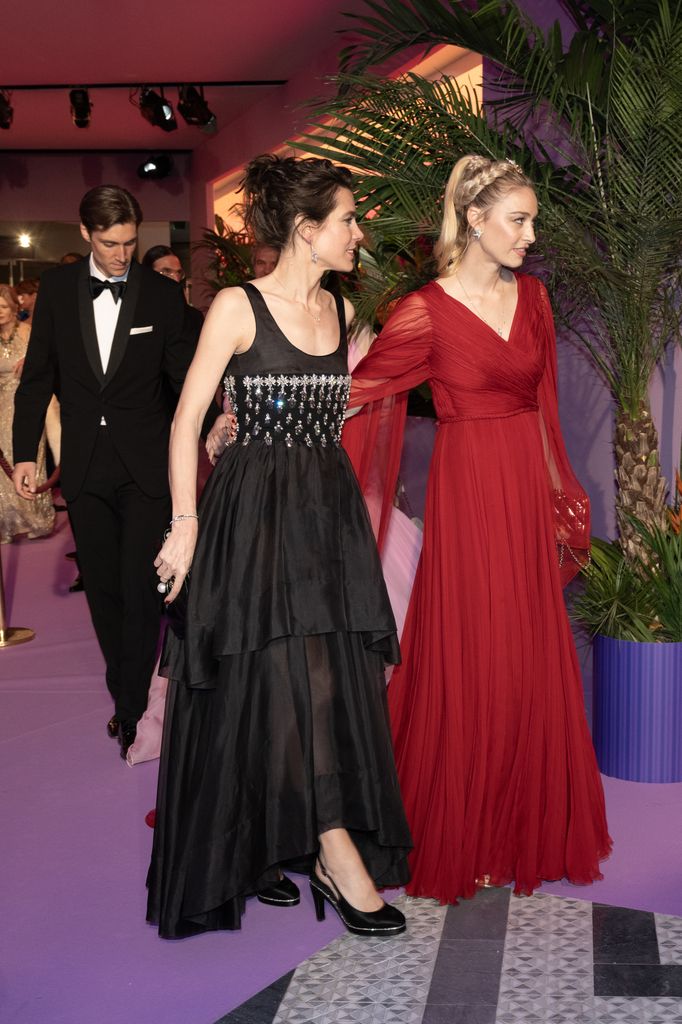Charlotte Casiraghi and Beatrice Borromeo walk down red carpet 