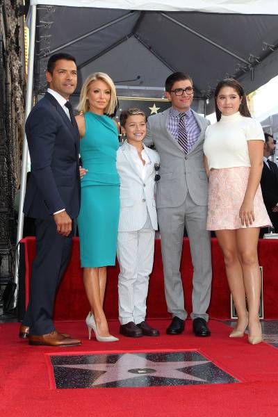 Kelly Ripa and Mark Consuelos with their three children