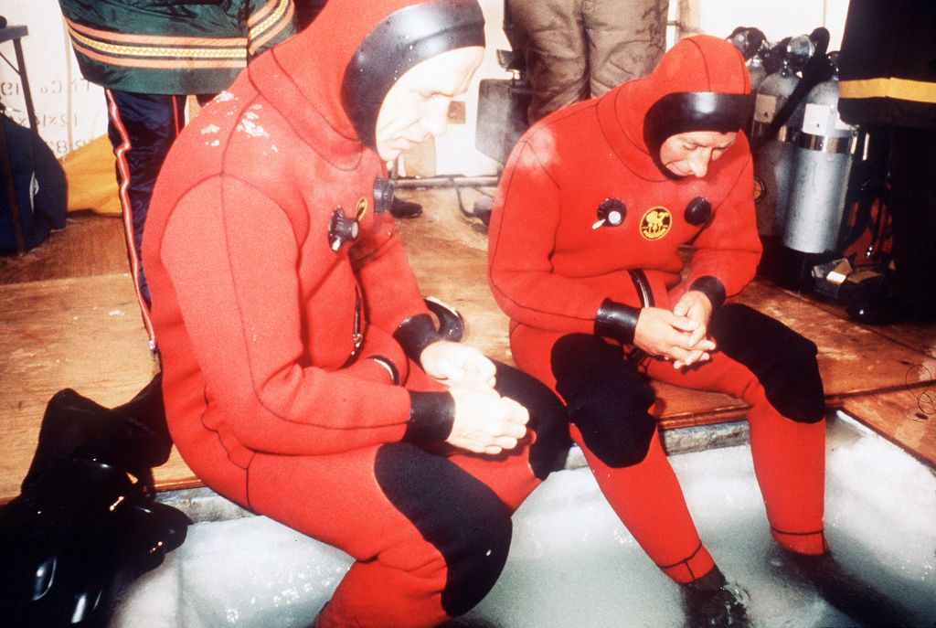 Charles before his dive under arctic ice in 1975
