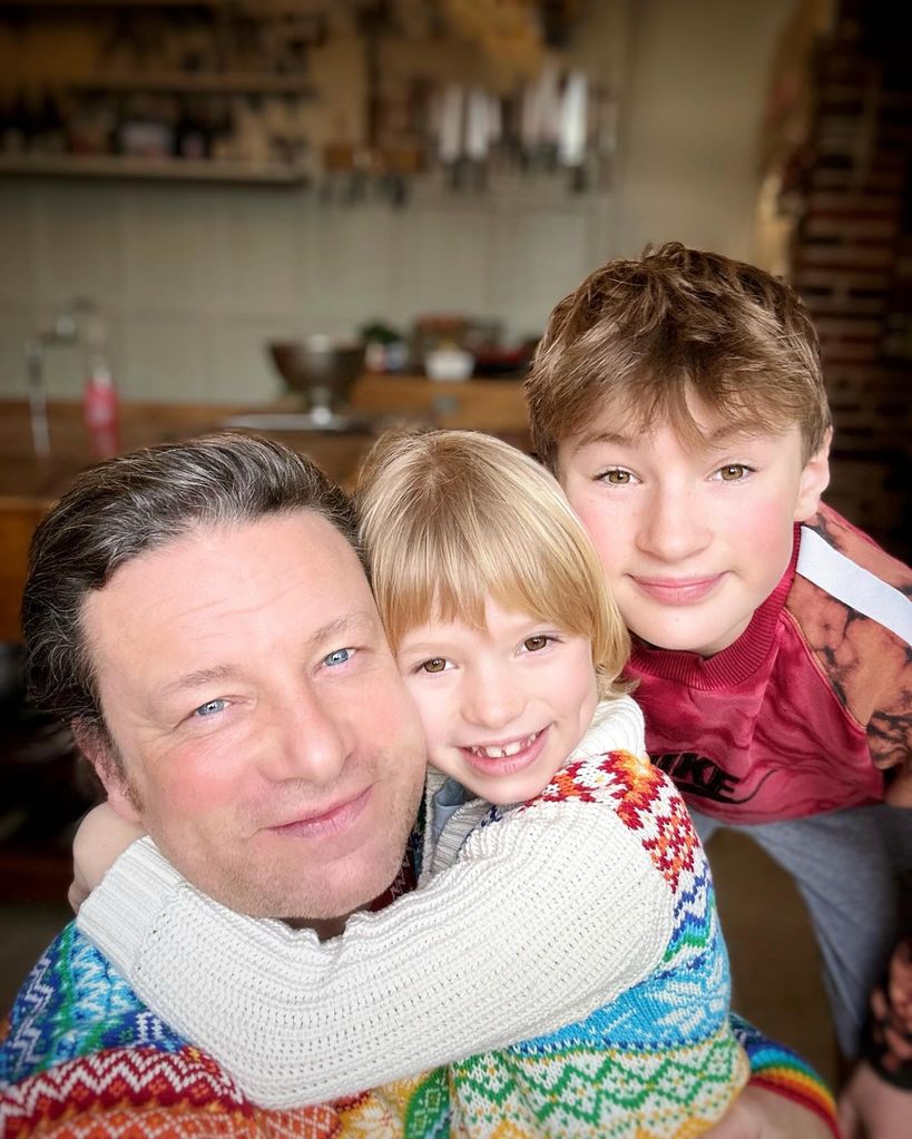 Jamie Oliver with River and Buddy 