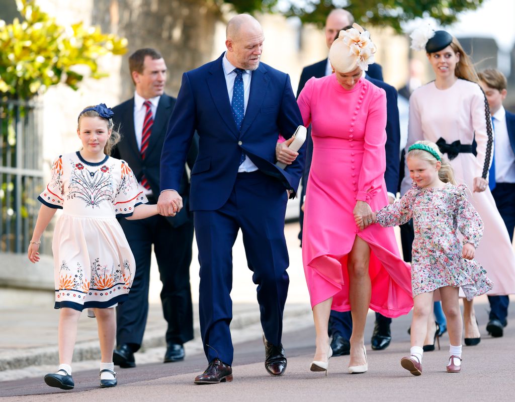 Mike and Zara Tindall with their two daughters