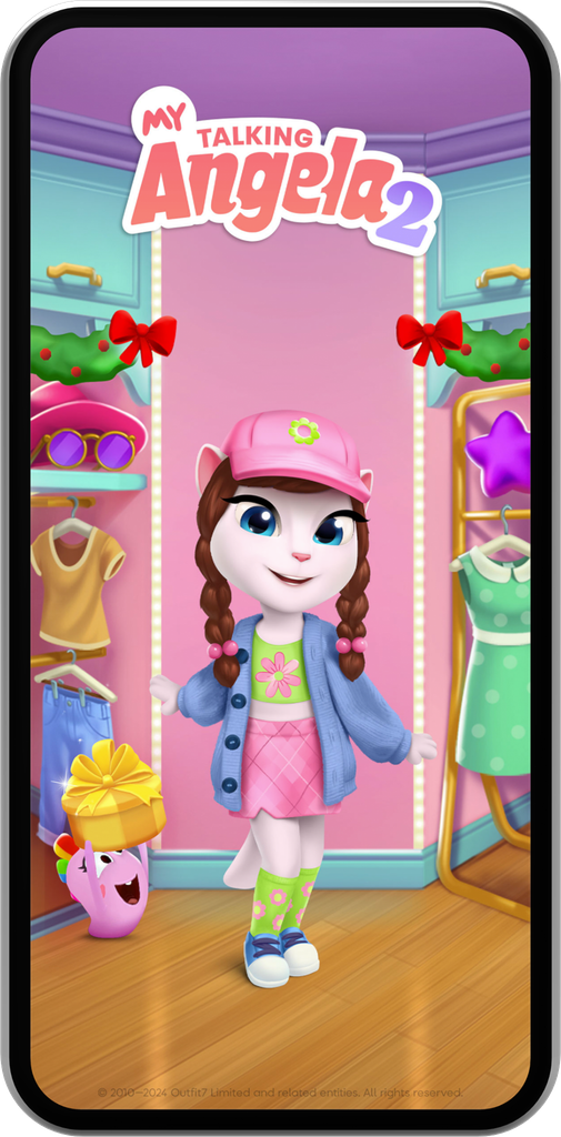 My Talking Angela wearing Flower Power 2023 outfit