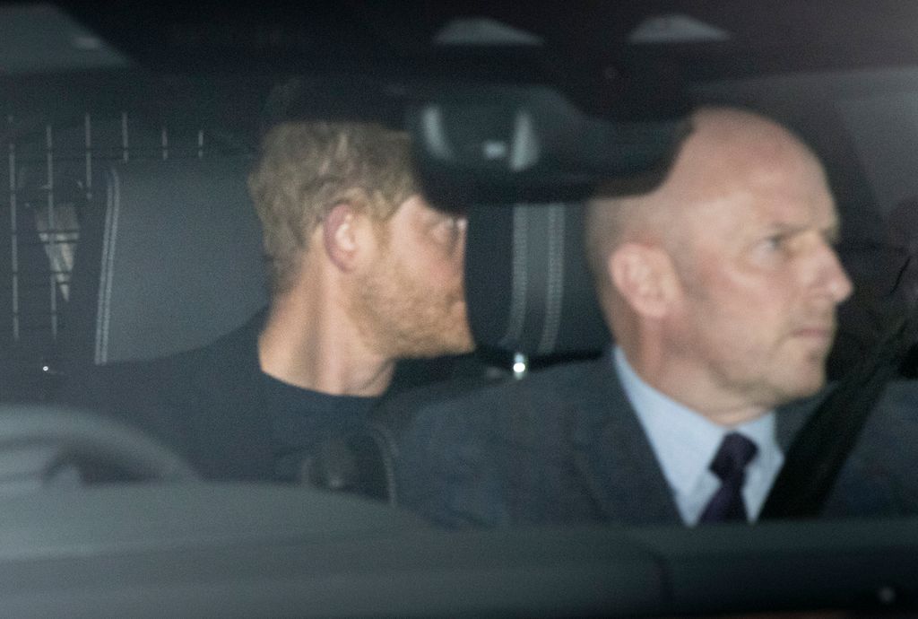 Prince Harry is seen arriving at Clarence House in central London.