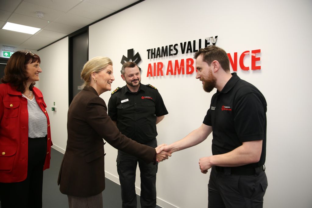 The Duchess with Chief Executive Amanda McLean, Chris Burgon, Assistant Director of Operations, and Kurtis Poole, Clinical Informatics Lead