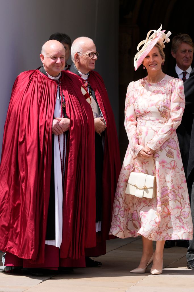 Duchess Sophie wearing pink floral dress on Garter Day