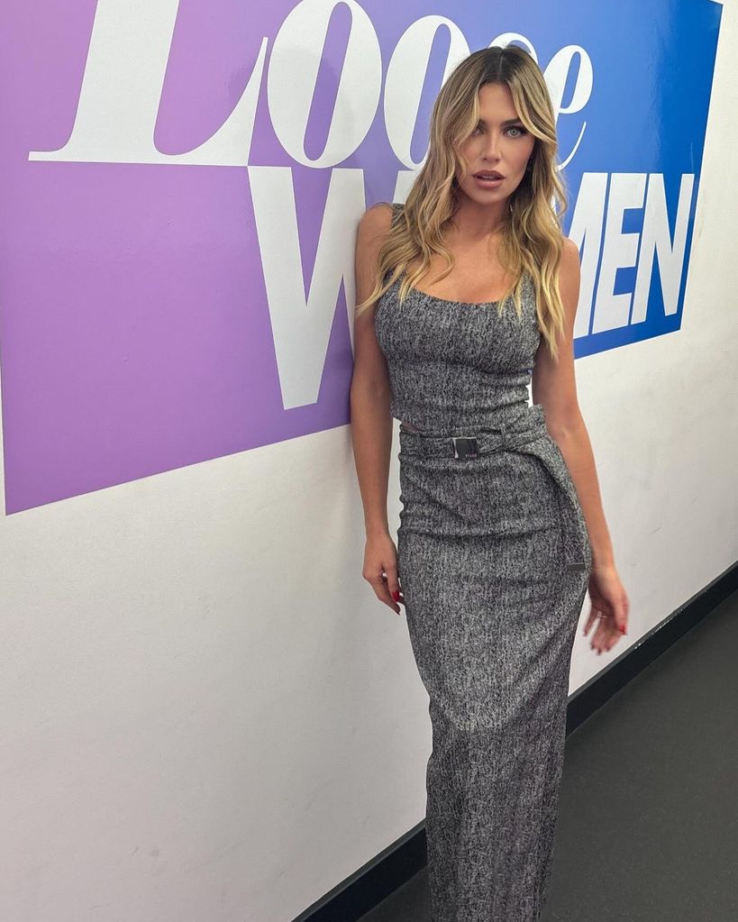 abbey clancy on loose women in grey outfit 