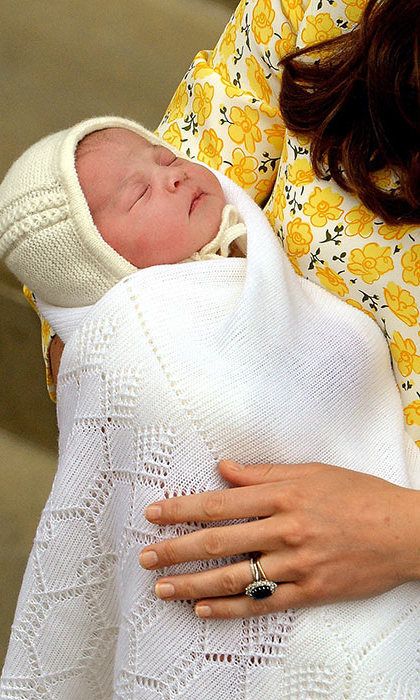 The Princess of Cambridge slept soundly in her mother's arms 